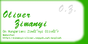 oliver zimanyi business card